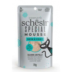 Schesir Cat kapsička Special Mousse Skin&Coat losos/kurča 70g