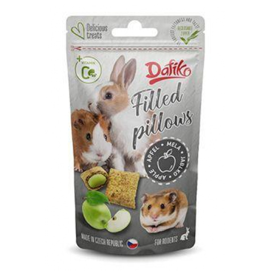 Dafiko plnené vankúšiky pre hlodavce jablko 40g