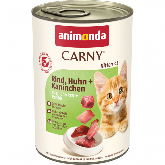 ANIMONDA konzerva CARNY Kitten - hovädzie, kuracie, králik 400g