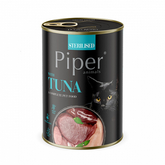 NEW PIPER CAT konzerva pre sterilizované mačky, s tuniakom, 400g NEW PIPER CAT konzerva pre sterilizované mačky, s tuniakom, 400g