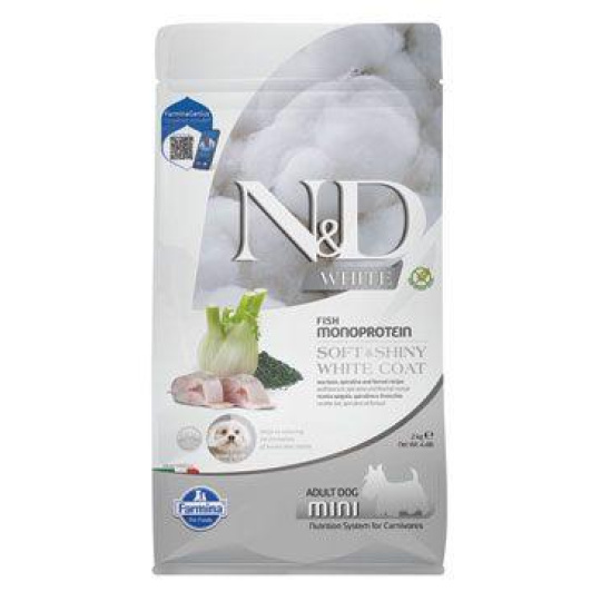 N&D WHITE DOG Adult Mini Sea Bass&Spirulina&Fenn 2kg