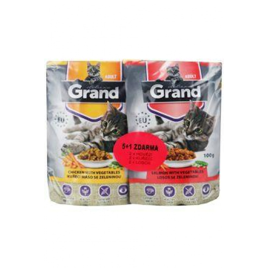 GRAND kaps. deluxe kočka mas. Mtp.folie 5+1 á100g