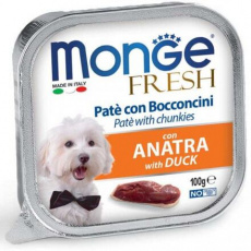 MONGE FRESH - paštéta a kúsky s kačicou 100 g pre psy
