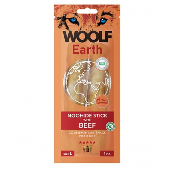 Pamlsok Woolf Dog Earth NOOHIDE L Sticks with Beef 85 g Pamlsok Woolf Dog Earth NOOHIDE L Sticks with Beef 85 g