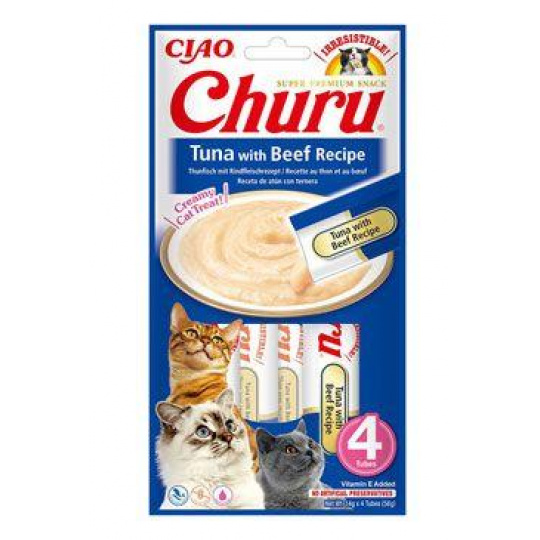 Churu Cat Tuna s hovädzím recept 4x14g