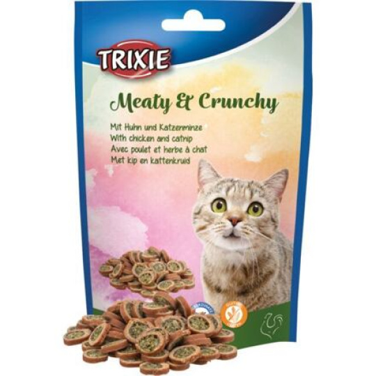 Meaty & Crunchy - kuře s catnipem, křupavé masové pamlsky, 50 g