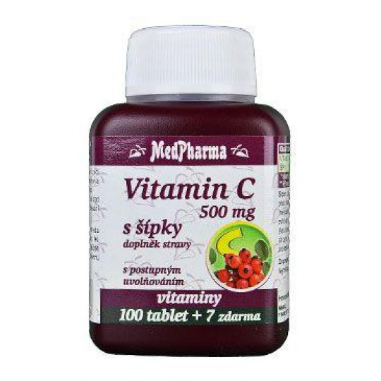 Vitamín C s šípkami 500mg 100+7tbl zdarma MedPharma Vitamín C s šípkami 500mg 100+7tbl zdarma MedPharma