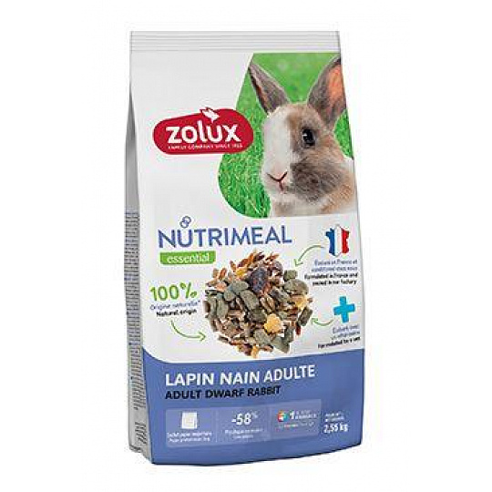 Krmivo pro králíky Adult NUTRIMEAL mix 2,55kg Zolux Krmivo pro králíky Adult NUTRIMEAL mix 2,55kg Zolux