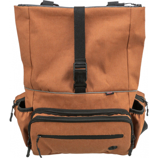 ROLLTOP 2v1, multifunkčný batoh aj ľadvinka, bavlna/polyester, hrdzavá
