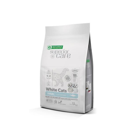 Natures P Superior care white cat GF adult sleď all breed 1,5 kg