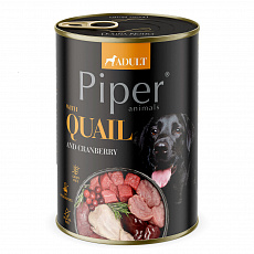 NEW PIPER s prepelicou a brusnicami, konzerva pre psy 400 g