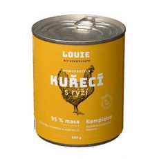 Louie Dog konz. Kuracie s ryžou a prebiotikami 800g Louie Dog konz. Kuracie s ryžou a prebiotikami 800g