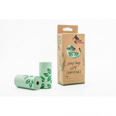 PetBuddy vrecká na exkrementy, kompostovateľné, 4 role/ á 15 vreciek, zelené s potlačou PetBuddy vrecká na exkrementy, kompostovateľné, 4 role/ á 15 vreciek, zelené s potlačou