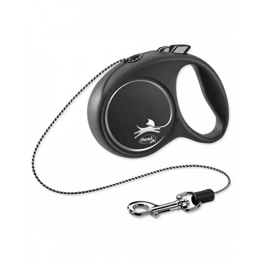 Vodítko FLEXI Black Design M lanko 5m/20kg strieborná Vodítko FLEXI Black Design M lanko 5m/20kg strieborná