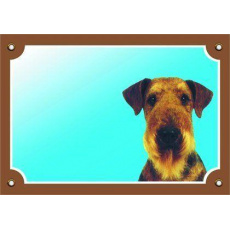 Farebná ceduľka Pozor pes, Erdelteriér