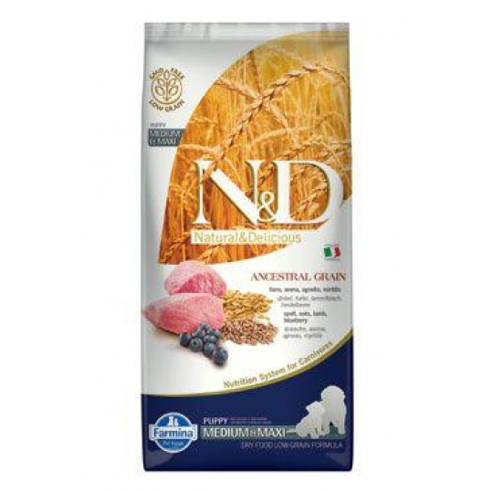 N&D LG DOG Puppy M/L Lamb & Blueberry 12kg