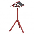 NATURA vonkajšie kŕmidlo so strieškou, na trojnožke 1,15 m, 65 x 46 cm, borovicové drevo, červená/biela