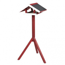 NATURA vonkajšie kŕmidlo so strieškou, na trojnožke 1,15 m, 65 x 46 cm, borovicové drevo, červená/biela NATURA vonkajšie kŕmidlo so strieškou, na trojnožke 1,15 m, 65 x 46 cm, borovicové drevo, červená/biela