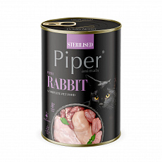 NEW PIPER CAT konzerva pre sterilizované mačky, s králikom, 400g