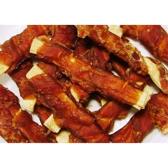 Pamlsek Salač Plátok z tresky obalený kačacím mäsom 1 kg Pamlsek Salač Plátok z tresky obalený kačacím mäsom 1 kg
