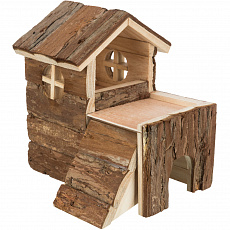 Drevený domček BJORK pre škrečky, 2 miestnosti 15 x 15 x 16 cm