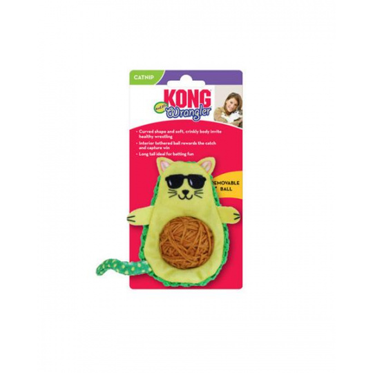 Hračka Kong Cat Avokádo s klbkom, zelené, polyester Hračka Kong Cat Avokádo s klbkom, zelené, polyester