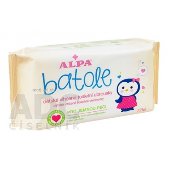 Alpa batoľa vlhčené utierky 72ks