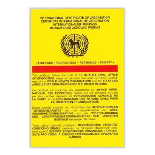 Očkovací preukaz pes MSD medzinárodný 1ks