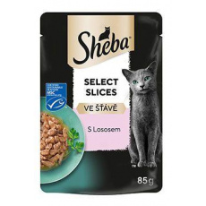 Sheba kapsička Select Slices s lososom 85g