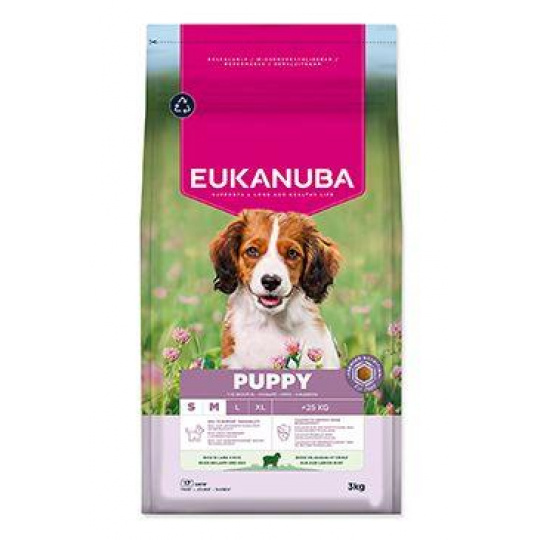 Eukanuba Dog Puppy Small&Medium bohaté na jahňacie 3kg