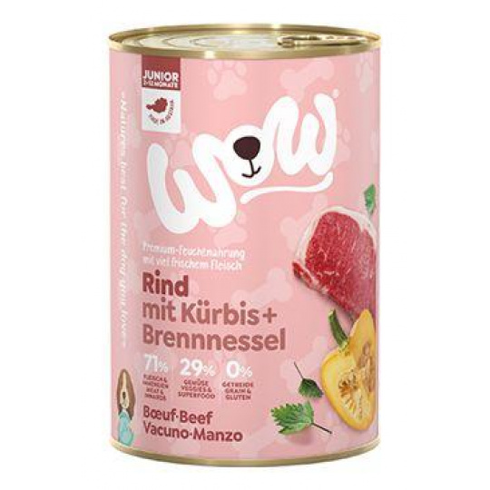 WOW Dog konz. Junior hovädzie s tekvicou 400g WOW Dog konz. Junior hovädzie s tekvicou 400g