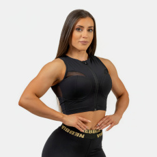 Dámsky Push-UpTop Intense Mesh Black/Gold - NEBBIA Dámsky Push-UpTop Intense Mesh Black/Gold - NEBBIA
