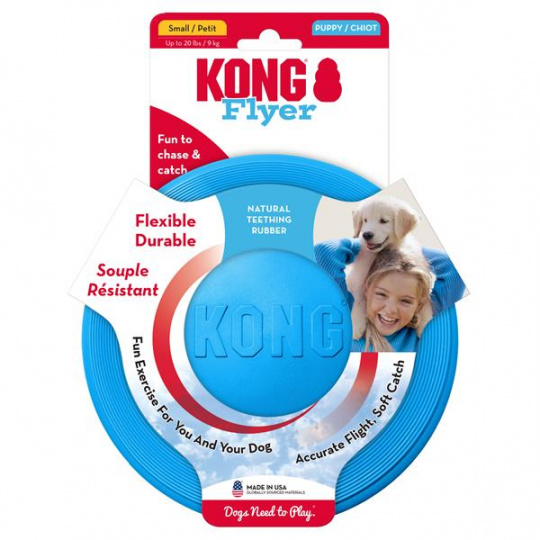 Hračka Kong Puppy Flyer disk pre šteniatka S prírodná guma