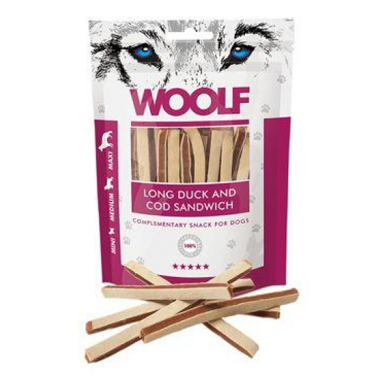 WOOLF Classic pôch. Long Duck and Cod Sandwich 100g