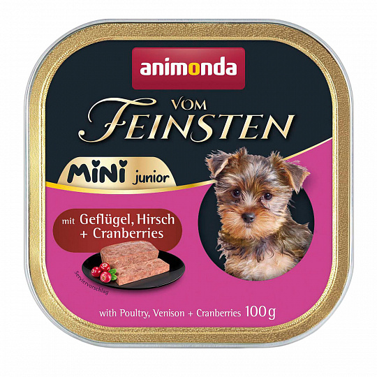 ANIMONDA paštika Vom Feinsten MINI Junior - drůbeží, zvěřina, brusinky pro psy 100 g ANIMONDA paštika Vom Feinsten MINI Junior - drůbeží, zvěřina, brusinky pro psy 100 g
