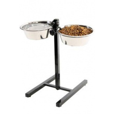 Miska nerez stojan nastaviteľný+2 misky pes 2,5l Zolux
