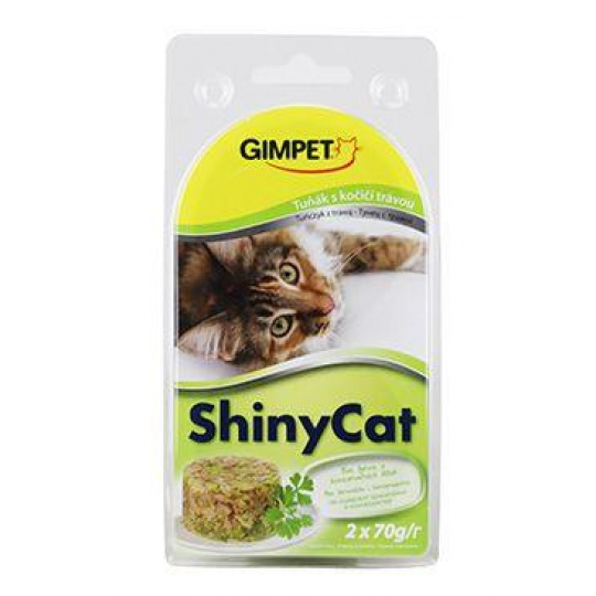 Gimpet ShinyCat konz. tuniak s mačacou trávou 2x70g Gimpet ShinyCat konz. tuniak s mačacou trávou 2x70g