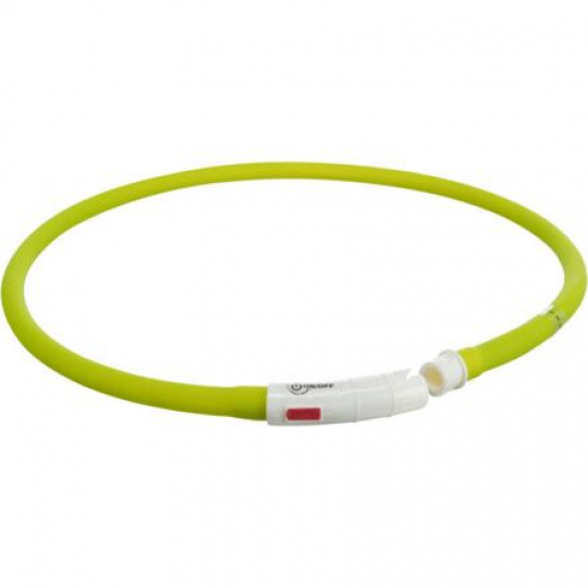 Flash USB svietiaci obojok XS-XL 70 cm / 10 mm, zelený