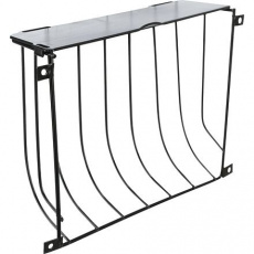 Jasle na seno s vekom, na priskrutkovanie, 22 × 16 × 6 cm, lakovaný kov, čierna