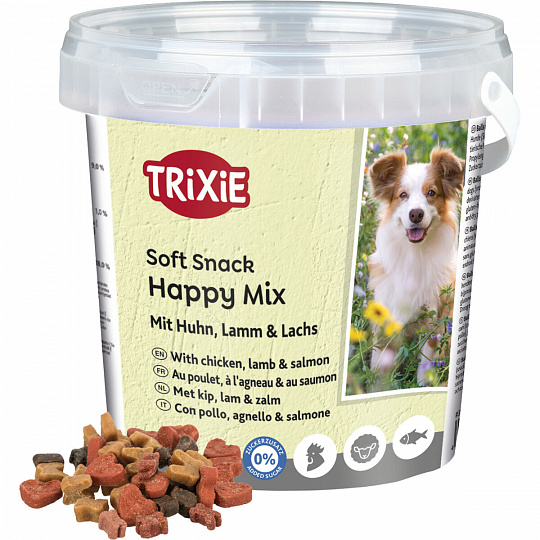 Soft Snack Happy MIX - kuracie, jahňacie, losos, vedierko 500 g Soft Snack Happy MIX - kuracie, jahňacie, losos, vedierko 500 g
