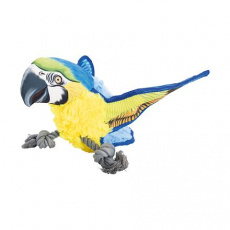 Ara Ararauna papagáj na lane 35 cm, robustná hračka pre psov, žltá/modrá, HipHop Dog