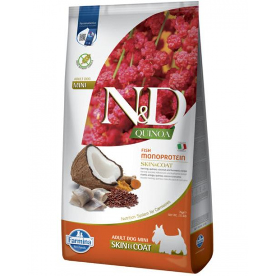 N&D Quinoa DOG Mini Skin & Coat Herring & Coconut 7kg