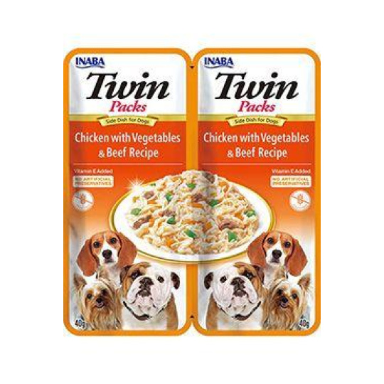 Churu Dog Twin Packs Chick&Veg. & Beef in Broth 2x40g