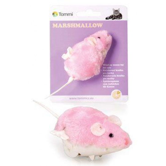 Hračka kočka Myška Marshmallow na klíček 8cm