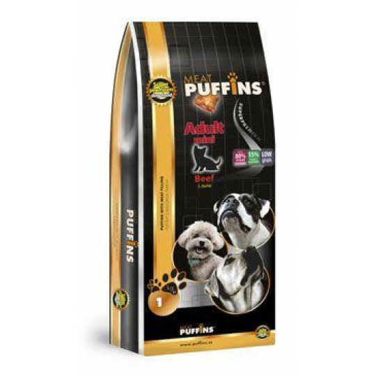 Puffins Dog Adult Mini Beef 15kg