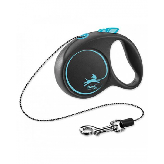 Vodítko FLEXI Black Design S lanko 5m/12kg modrá Vodítko FLEXI Black Design S lanko 5m/12kg modrá