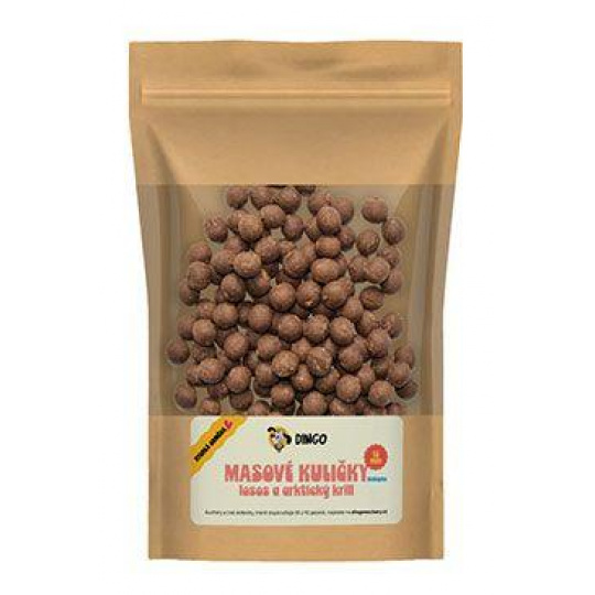 DINGO mäsové guľôčky losos a arktický krill 12mm/150g