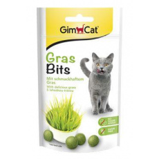 GimCat Gras Bits tabletky s mačacou trávou 40g