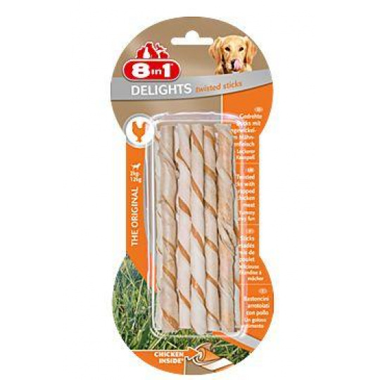 Pochúťka 8in1 Delights Chicken Twisted Sticks 10ks