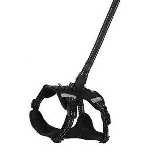 Postroj pes s vodítkom 2m CLIP&GO čierna M Zolux